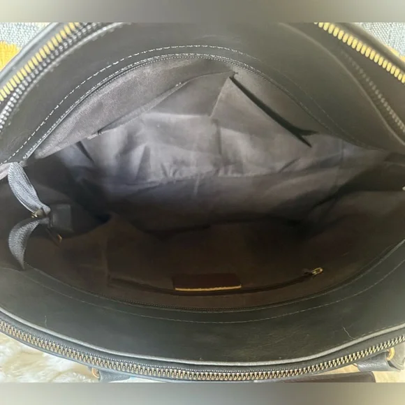 Kate Spade New York Quilted Leather Satchel Gray Large Top Handle Bag Gold HW - Picture 10 of 11